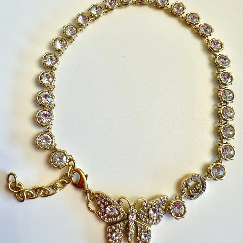 Gucci Gold Crystal Butterfly Bracelet